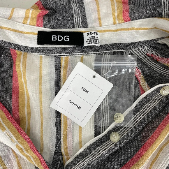 BDG Urban Outfitters Button Down Shirt Top Size XS Striped Multi-Colour - Picture 4 of 8
